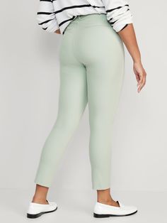 The Pixie pants you love, now in a more fabulous fit & fabric ✨ High-rise waistband, with hidden double hook-and-bar closure and interior button closure.  Hidden zip fly.  Diagonal pockets at front, with decorative welt faux pockets at back.  Smoot High Waist Bottoms With Side Zipper For Spring, Ankle-length Pants With Zipper For Spring, Spring Ankle-length Pants With Zipper Closure, Spring Ankle-length Pants With Zipper, Versatile Fitted Cropped Leg Bottoms, Versatile Fitted Cropped Bottoms, Fitted Bottoms With Side Zipper For Spring, Chic Spring Jeggings For Workwear, Spring Tapered Leg Pants With Zipper Closure