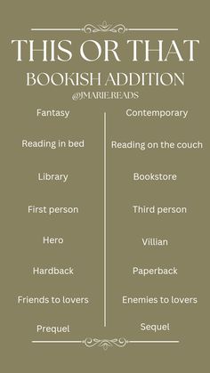 this or that bookish addition poster