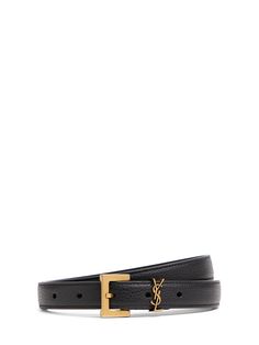 Adjustable metal buckle closure . Metal logo detail Versace Brand, Ski Accessories, Monogrammed Leather, Sports Accessories, Metal Logo, Flat Espadrilles, Swim Accessories, Heeled Loafers, Ski Wear