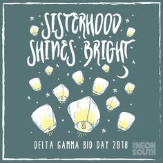 the poster for sisterhood shines bright, which features paper lanterns and stars in white