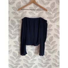 En Elly Tora Off The Shoulder Blue Blouse, Nwt, Size S Stitch Fix Tags Attached Navy Long Sleeve Blouse For Summer, Navy Chic Blouse For Spring, Chic Navy Blouse For Spring, Flowy Blue Blouse For Brunch, Navy Long Sleeve Summer Blouse, Flowy Blue Blouse For Day Out, Elegant Flowy Blue Tops, Chic Flowy Blue Top, Chic Blue Flowy Top