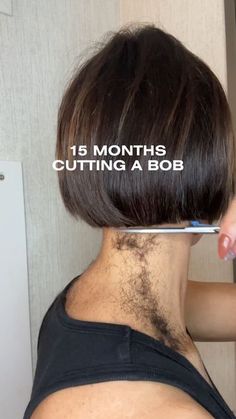 Growing Out Short Layered Hair, Growing Out Asymmetrical Bob, Fine Hair Chin Length, Transition From Pixie To Bob Growing Out Short Hair, Bob Growing Out Bangs, Growing Out A Short Bob, Compact Bob Haircut, Bobs For Short Necks, Rachel Bob Haircut