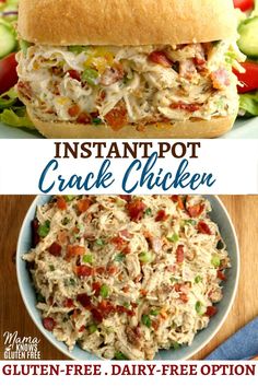 Make this easy Instant Pot Crack Chicken with chicken breasts, cream cheese, cheddar cheese, crispy bacon, and homemade ranch seasoning. Gluten-free, low carb, and Keto-friendly, with a dairy-free option. Pop over to our site for the recipe! Casseroles Healthy, Meatballs Soup, Low Carb Keto Dinner, Recipes Meatballs, Stuffed Chicken Breast Cream Cheese, Gluten Free Instant Pot, Cena Keto, Chicken Mama, Homemade Ranch Seasoning