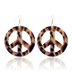 PRICES MAY VARY. Fashionable Earrings -- These peace sign Earrings show a distinctive temperament. Also it is perfect for matching any seasonal outfits. Good Material -- This peace sign earring is made of wood and good quality alloy hooks ,It is also lightweight, easy to wear,no pain for long time wearing. Dimension--Length: 6.5cm, Weight：0.18oz/5g one pair，most women can wear these earrings well,and it is meaningful to wear everyday,make you more outstanding in the crowd. Perfect Gifts-- These 70s Circle Earrings, Wooden Peace Sign, 80s Festival, Women 70s, Paint Nature, Peace Sign Earrings, Seasonal Outfits, Leopard Painting, Fashionable Earrings