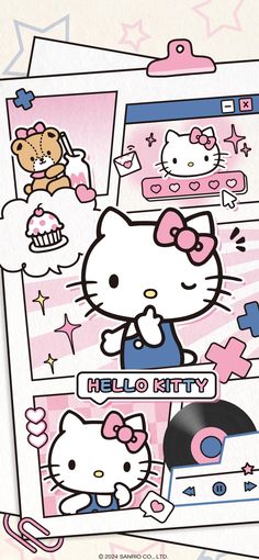 an image of hello kitty stickers on a computer screen with the caption hello kitty