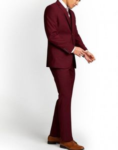 Image 5 Semi-formal Fitted Burgundy Suit And Tie Accessories, Classic Red Suit For Groom, Red Tuxedo Style Three-piece Suit For Groom, Classic Red Suits For Groom, Classic Red Three-piece Suit For Groom, Red Notch Lapel Suits For Groom, Red Three-piece Suit With Notch Lapel For Groom, Red Notch Lapel Suits For Grooms, Red Notch Lapel Three-piece Suit For Groom