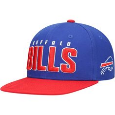 the buffalo bills hat is blue and red