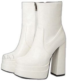 Water Platform, Rough Heels, Zipper Shorts, Square Head, Super High Heels, Short Boots, Chunky Heels, Side Zipper, High Heel