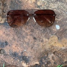 Metallic Brown Frame/ Brown Gradient Lens Shatter resistant lenses Aviator shape 100% protection against UV rays Brown Frame, Gradient Sunglasses, Brown Gradient, Uv Rays, Jade, Lenses, Sunglasses, Frame