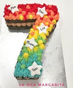 Beautiful Number Cake Designs - The Wonder Co Easy Number Cake Decorating Ideas, #7 Cake, Number 7 Cake Design, 7 Number Cake, Number Cake For Boys, Number 7 Birthday Cake, Number Cake Decorating Ideas, Number Cake Ideas, Number Cake Design