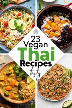 vegan thai recipes with the title overlay