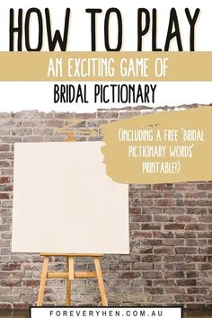 a white board with the words how to play an exciting game of bridal dictionary