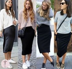 London Wear, Elegant Skirt Outfits, Sneakers Outfit Casual, Black Skirt Outfits, Modest Casual Outfits, Long Skirt Fashion, Shirt Dress Outfit, Pencil Skirt Outfits, Modest Dresses Casual