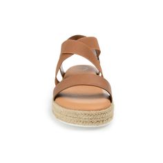 Enjoy the warm weather in the Caroline by Journee Collection. This strappy sandal features elastic uppers for a flexible fit and a 7 mm Tru Comfort Foam� footbed for added support. A walkable sliver wedge heel wrapped in espadrille perfects the design. At Journee Collection our sandal styles are going to be perfect for any occasion. Whether that be a formal business or casual dress these sandals will be a perfect match. Strappy Wedge Sandals For Beach, Synthetic Ankle Strap Sport Sandals For Beach, Brown Synthetic Sport Sandals For Summer, Casual Spring Sport Sandals With Wedge Heel, Casual Wedge Heel Sport Sandals For Spring, Spring Synthetic Wedge Heel Sport Sandals, Brown Sport Sandals With Ankle Strap For Beach, Brown Ankle Strap Sport Sandals For Beach, Adjustable Strappy Wedge Sandals For Beach