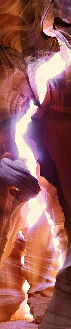 the light shines brightly through the canyon's rock formations