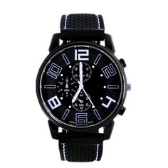 Men's Watches-Men Quartz Analog Watch Silicone Strap Band Round Dial Sport Wristwatch Model Number:4001040539547 Black Digital Watch With Round Dial For Business, Black Digital Watch For Business With Round Dial, Black Digital Watch For Business, Black Chronograph Watch With Stopwatch For Business, Casual Black Chronograph Watch, Casual Black Watch Accessories With Analog Display, Casual Black Chronograph Watch With Analog Display, Black Round Dial Watch With Stopwatch, Black Casual Analog Chronograph Watch