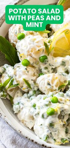 This is the best Easy Potato Salad with the delicious addition of Peas and Mint. The mellow potato flavour is boosted by fresh mint which adds freshness and brightness. Lemon zest accentuates and lifts the flavours and the dressing is made lighter and tangy by the addition of yoghurt.