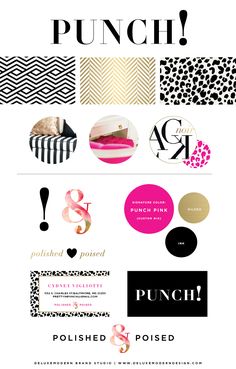 a bunch of different types of logos on a white background with the words punch in black and