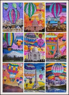 many colorful hot air balloons flying in the sky