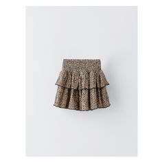 RUFFLED PRINT SKIRT Layer Skirt, Sweater Blazer, Ruffled Skirt, Cardigan Sweater Jacket, Zara Kids, Leather Shirt, Tshirt Skirt, Layered Skirt, Print Skirt