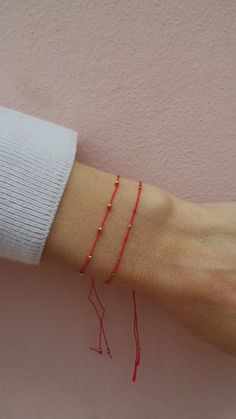 String Of Fate, Red String Of Fate, Number Seven, Rakhi Design, Silk Bracelet, String Bracelets, Bracelets Handmade Diy, Red String Bracelet, Red String