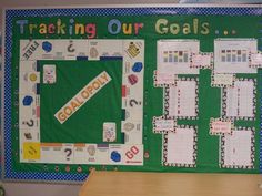 a bulletin board that says tracking our goals