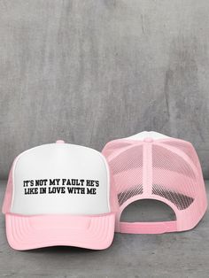 Its Not My Fault Hes Like in Love With Me Hat, Mean Girls Bachelorette Hat, Bride Hat, Mean Girls Bachelorette Favors, Regina George - Etsy Its Not My Fault, Bachelorette Goodie Bags, Girl Trucker, Themed Bachelorette, Bridal Squad, Youre Like Really Pretty, Bachelorette Favors, Bride Hat