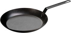 an empty frying pan on a white background