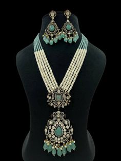 Amazing Victorian moissanite pendant necklace with earrings Indian Victorian Jewellery, Victorian Collections Jewellery, Elegant Kundan Necklace With Detachable Pendant, Victorian Pendant Necklace, Kundan Jewellery Bridal, Victorian Jewellery, Victorian Pendants, Moissanite Pendant, Pakistani Bridal Dresses