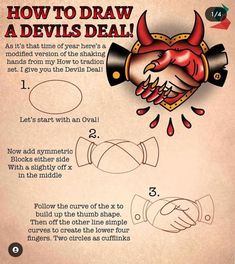 the instructions for how to draw a devil's head