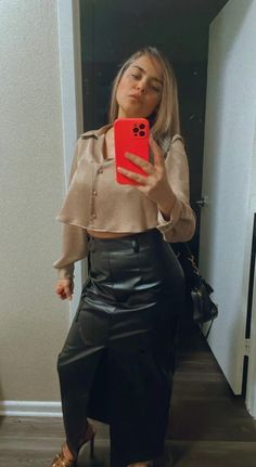 Flap Pocket Split Thigh Leather Skirt – Boho Living Room Chic Club Skirt With Pockets, Chic Fall Cargo Skirt, Formal Shirts Women, Sneakers For Summer, Short Leather Skirts, Leather Designs, Mens Leather Pants, Leather Waist Bag, Real Leather Bags