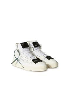 3.0 Off Court Leather in White | Off-White™ Official US White High-top Sneakers For Streetwear With White Laces, Leather High-top Sneakers With White Laces For Streetwear, Sporty High-top Sneakers For Streetwear With White Laces, White Custom Lace-up Sneakers With Studded Outsoles, Custom White Lace-up Sneakers With Studded Outsoles, Nike Boots, Bracelet Watches Women, Exclusive Shoes, Vintage Suede