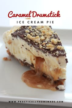 a piece of ice cream pie on a white plate