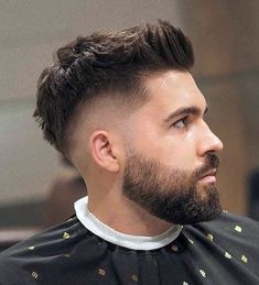 Short Faux Hawk with Mid Drop Fade Mid Skin Fade, Young Men Haircuts, Pompadour Fade, Faux Hawk Hairstyles, Professional Haircut, Popular Mens Hairstyles, Short Spiky Hairstyles, Side Swept Hairstyles, Long Hair On Top