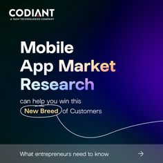 an advertisement for mobile app market research