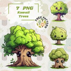 cartoon tree with different faces and expressions for each character in the game, which includes an image