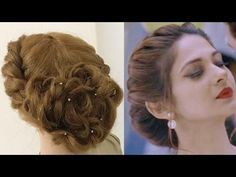 Hair Styles For Frock Wedding, Frock Hairstyle For Long Hair, Long Frock Hairstyles, Side Twist Hairstyles Simple, Frock Hairstyle, Fringes Hairstyle, Gown Hairstyle, Hairstyle Party, Wedding Party Hairstyles