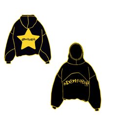 two black and yellow hoodies with the words northridge written on them