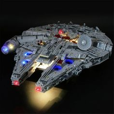 a lego model is lit up and ready to be used as a light source for the star wars