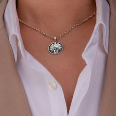 "Unlock the doors to your ancestry with our bespoke Coat of Arms Necklace--a treasure that transcends mere adornment to become a profound emblem of your lineage and legacy. Each piece is not merely a necklace but a narrative, a meticulously handcrafted homage to your family's unique saga, etched into metal and memory alike. This isn't just jewelry; it's the custodian of your heritage, a tangible connection to the past, and a beacon for future generations. Crafted from the finest stainless steel, our Personalized Engraved Signet Necklace stands as a testament to both durability and design. Its radiant surface, impervious to tarnish, promises to mirror the enduring nature of your family's story. With a signet diameter of approximately 2cm, this necklace strikes the perfect balance between pr Family Crest Necklace, Genealogy Gifts, Crest Monogram, Family Celebrations, Personalized Monogram, Family Crest, Gift Jewelry, Coat Of Arms, Jewelry Gift Box