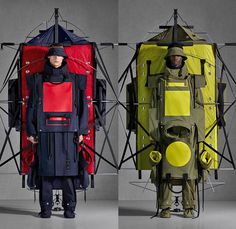 Moncler 5 Craig Green 2022 Spring Summer Mens Lookbook Collection - Forms of Nature Sculpture Life Raft Inflatable Quilted Puffer Exoskeleton Seafaring Marine Maritime Sail Flags Wires Outerwear Parka Coat Anorak Jacket Two-Tone Logo Flaps Panels Camping Tent Straps Cords Geometric Reverse Funnel Cap Sleeve Sou'Wester Hat