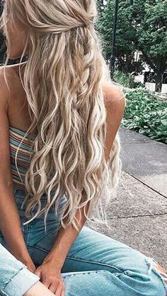 Everyday Hair, Long Blond, Beautiful Braids, Long Blonde, Yoga Photography, Braid Hairstyles, Half Up Hair, Long Blonde Hair, Everyday Hairstyles