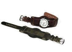 Leather bund strap is durable, not stretch, soft, comfortable, designed for everyday wear. Will appeal to connoisseurs of vintage style. Compatible with watch case 18 mm, 20 mm, 22 mm, 24mm. Swap bands to suit an occasion or to give your watch a new look.  Leather cuff watch bands in two colors, just choose your favorite color gray or brown. Handmade watch straps are made of luxury Italian leather from the Badalassi Carlo factory. The straps made from this leather are unique, there cannot be two such straps alike. Leather strap vegetable tanned, eco-friendly, breathable. Has a pleasant smell of natural leather. The surface of the strap is smooth with a noble sheen and vintage effect. Fastens with a stainless steel buckle, silver color. Well sewn with beige waxed thread. Bund strap in aviat Seiko Alpinist, Handmade Watch Strap, Handmade Watch, Horween Leather, Cuff Watch, Veg Tan Leather, Watch Straps, Leather Watch Strap, Leather Cuffs