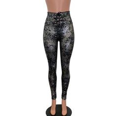 Velvet Outfit, Festival Mode, Rave Clothing, Lace Up Leggings, Velvet Clothes, Legging Outfits, High Waist Leggings, Black Sparkle, Velvet Lace