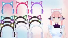 Vtuber Guide, Neon Headphones, Headphones Png, Free Assets, Vtuber Design, Vtuber Assets, Calm Color Palette