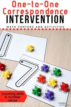 one - to - one correspondence for math centers and activities with gummy bears on the table