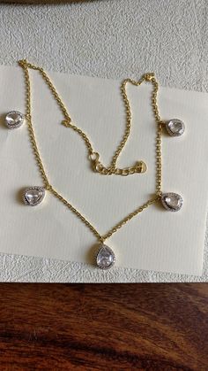 "Moissanite polkis/slices and best AAA quality cubic zirconia charms chain made with guaranteed pure silver 925 and is real gold 18K filled for durability and finishing. Chain Length is adjustable from 16\" inches to 18\" inches  Slices are of size 7 x 9 and 5 x 7 MM We have used Italian cable chain and lobster spring lock. Gold Filling is completely different from Gold Plating as gold filling contains 100% gold which does not go away easily and enhances the life and look of the jewelry." Ace Ring, Cushion Cut Ring, Chain Silver, Bridal Jewellery, 925 Silver Rings, Gold Gold, Pure Silver, Real Gold, Rose Cut