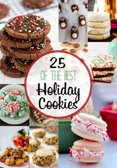 christmas cookies and desserts are featured in this collage