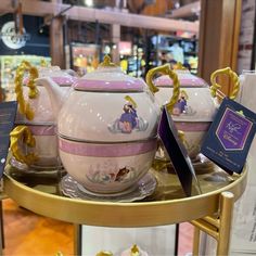 the tea set is on display at the store