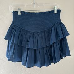 High Rise Ruffle Skirt Never Worn Mustard Seed, Ruffle Skirt, Family Pictures, Summer Outfit, Mustard, Dark Blue, Womens Skirt, High Rise, Summer Outfits